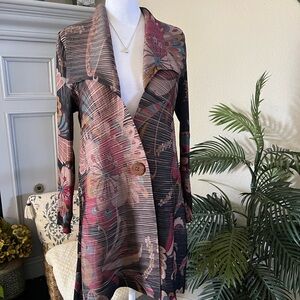NWT Boutique Vintage Floral Long Cardigan Size XL